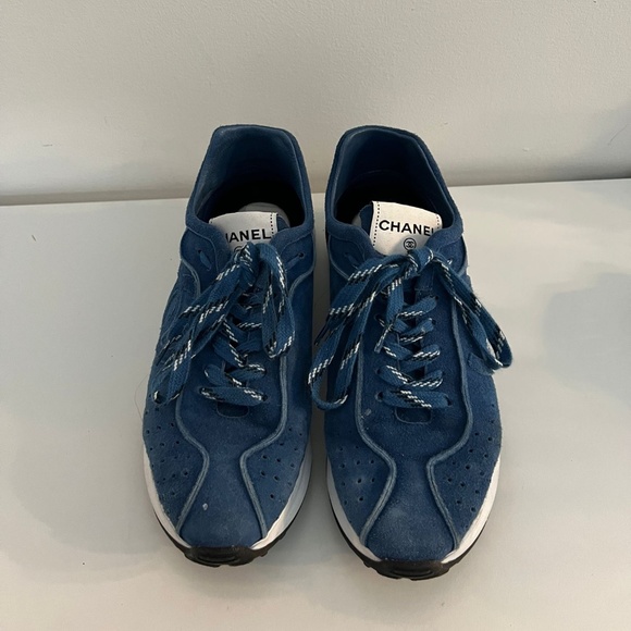 Chanel SS21 Blue Sneakers size 36.5 - Picture 4 of 5